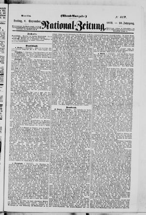 Nationalzeitung on Sep 6, 1872