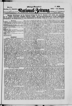 Nationalzeitung on Sep 10, 1872