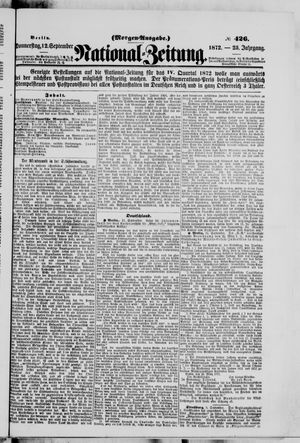 Nationalzeitung on Sep 12, 1872