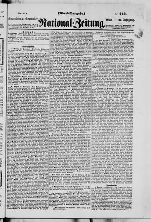 Nationalzeitung vom 21.09.1872