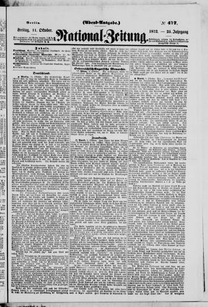 Nationalzeitung vom 11.10.1872