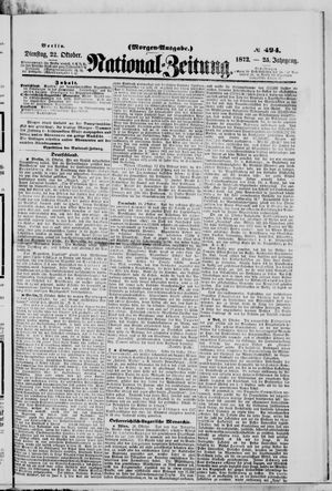 Nationalzeitung vom 22.10.1872
