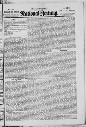 Nationalzeitung vom 23.10.1872