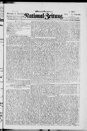 Nationalzeitung vom 13.11.1872