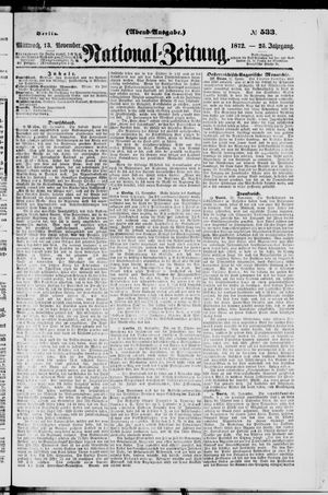 Nationalzeitung vom 13.11.1872