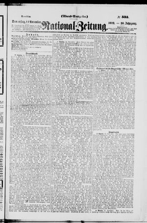 Nationalzeitung vom 14.11.1872