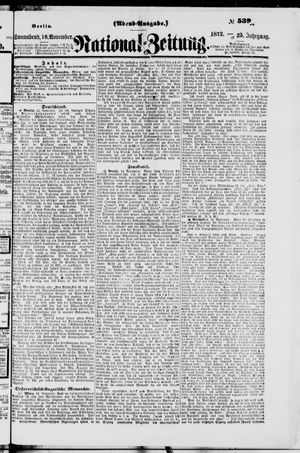 Nationalzeitung vom 16.11.1872
