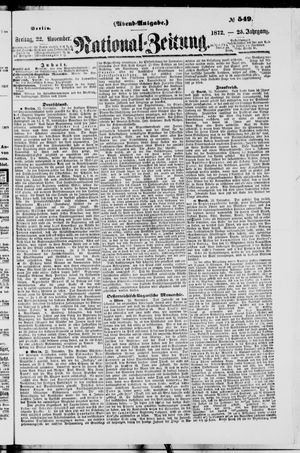 Nationalzeitung vom 22.11.1872