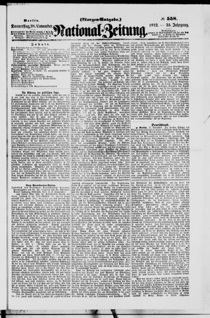 Nationalzeitung vom 28.11.1872