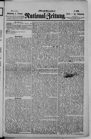 Nationalzeitung vom 08.01.1873