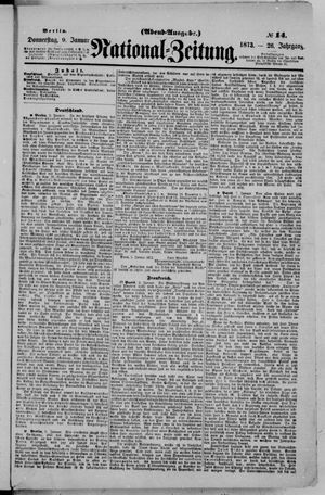 Nationalzeitung vom 09.01.1873