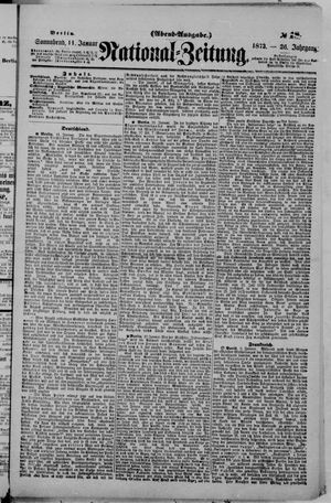 Nationalzeitung vom 11.01.1873