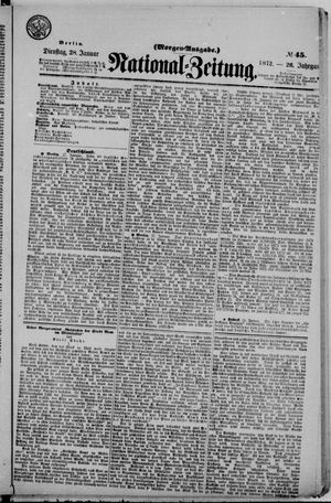 Nationalzeitung vom 28.01.1873