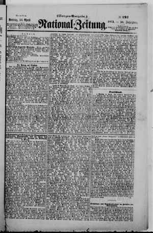 Nationalzeitung vom 25.04.1873