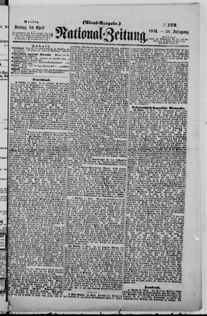 Nationalzeitung vom 25.04.1873