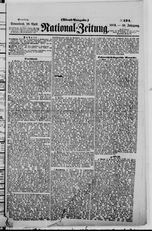 Nationalzeitung vom 26.04.1873