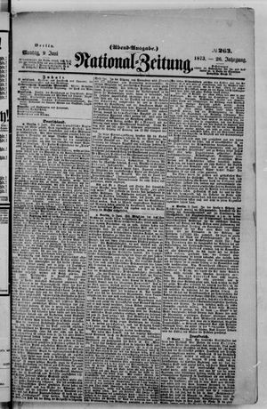 Nationalzeitung vom 09.06.1873