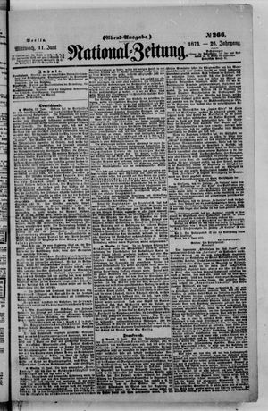 Nationalzeitung vom 11.06.1873