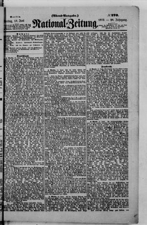 Nationalzeitung vom 13.06.1873