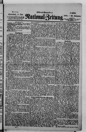 Nationalzeitung vom 14.06.1873