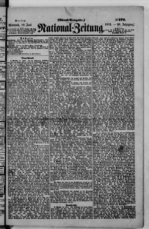 Nationalzeitung vom 18.06.1873