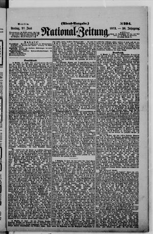 Nationalzeitung on Jun 27, 1873