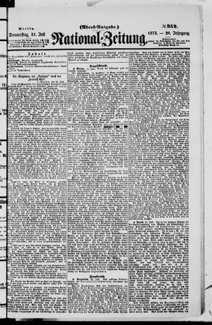 Nationalzeitung vom 31.07.1873