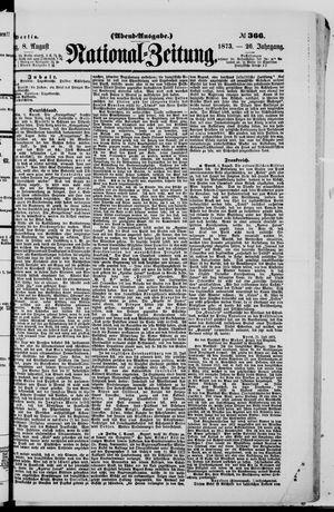 Nationalzeitung vom 08.08.1873