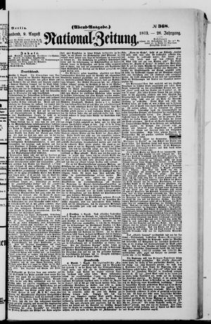 Nationalzeitung vom 09.08.1873