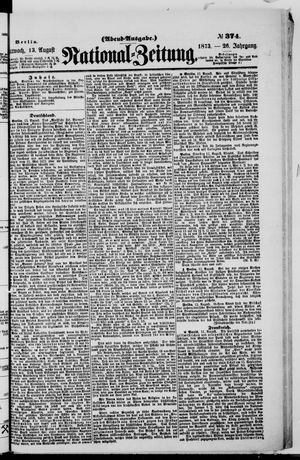 Nationalzeitung vom 13.08.1873