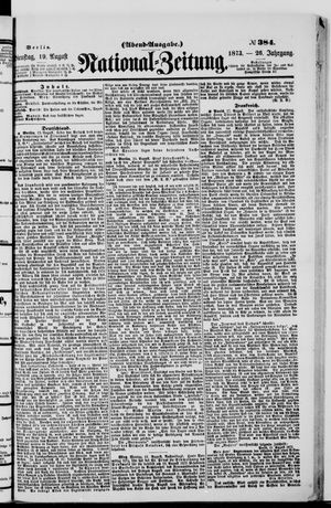 Nationalzeitung vom 19.08.1873