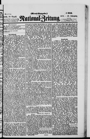 Nationalzeitung vom 20.08.1873