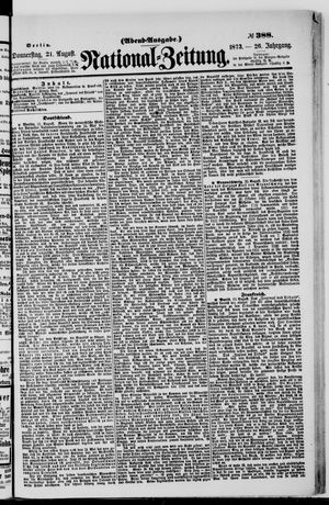 National-Zeitung vom 21.08.1873