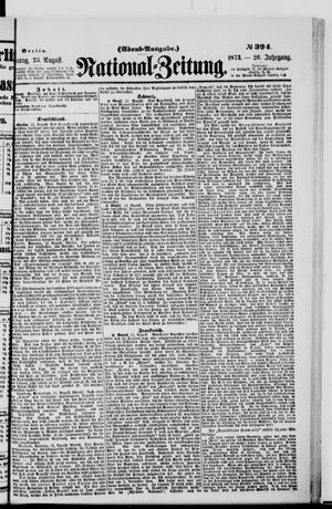 Nationalzeitung on Aug 25, 1873
