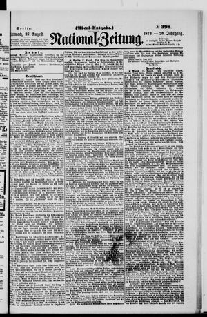 Nationalzeitung vom 27.08.1873