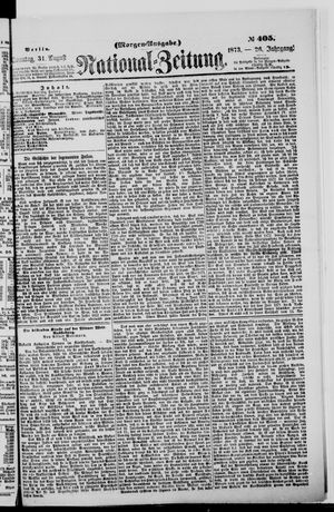 Nationalzeitung vom 31.08.1873