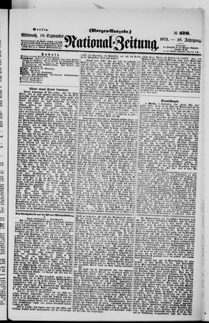 Nationalzeitung on Sep 10, 1873