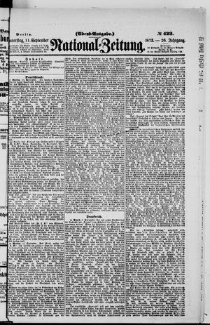 Nationalzeitung vom 11.09.1873