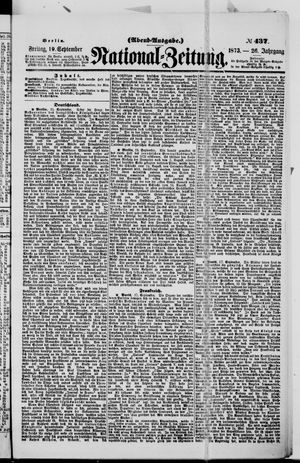 Nationalzeitung on Sep 19, 1873
