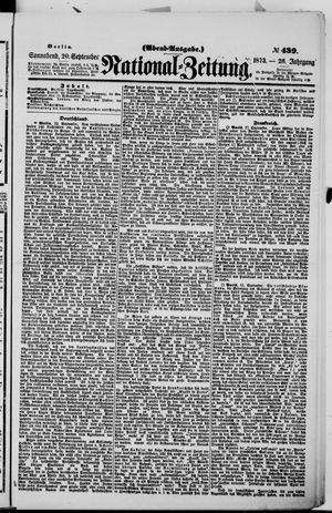 Nationalzeitung on Sep 20, 1873
