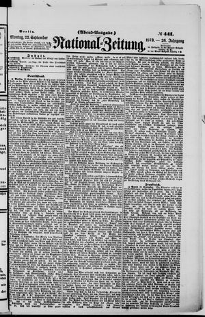 National-Zeitung vom 22.09.1873