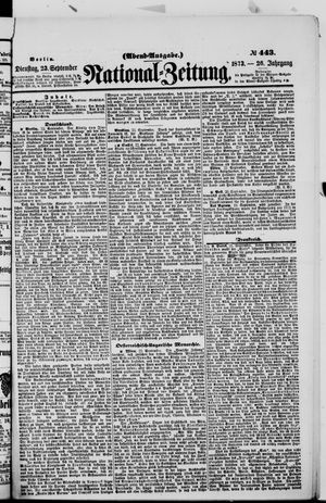 Nationalzeitung vom 23.09.1873