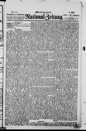 Nationalzeitung on Sep 27, 1873