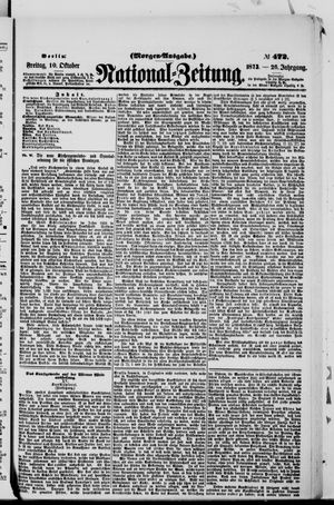 Nationalzeitung vom 10.10.1873