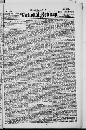 Nationalzeitung on Oct 16, 1873
