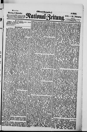 Nationalzeitung vom 03.11.1873