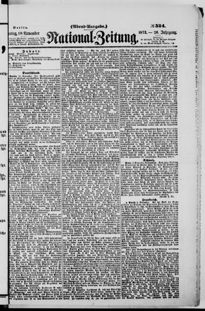 Nationalzeitung vom 10.11.1873