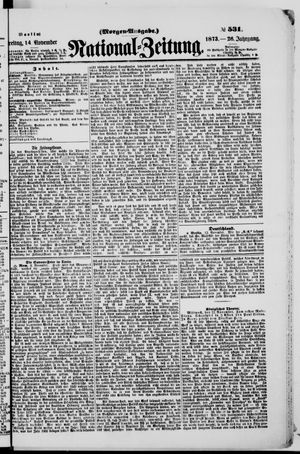 Nationalzeitung vom 14.11.1873