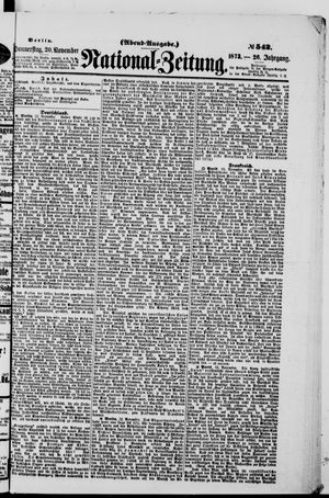 Nationalzeitung vom 20.11.1873