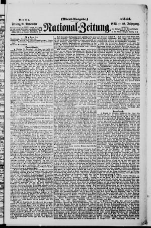 Nationalzeitung vom 21.11.1873